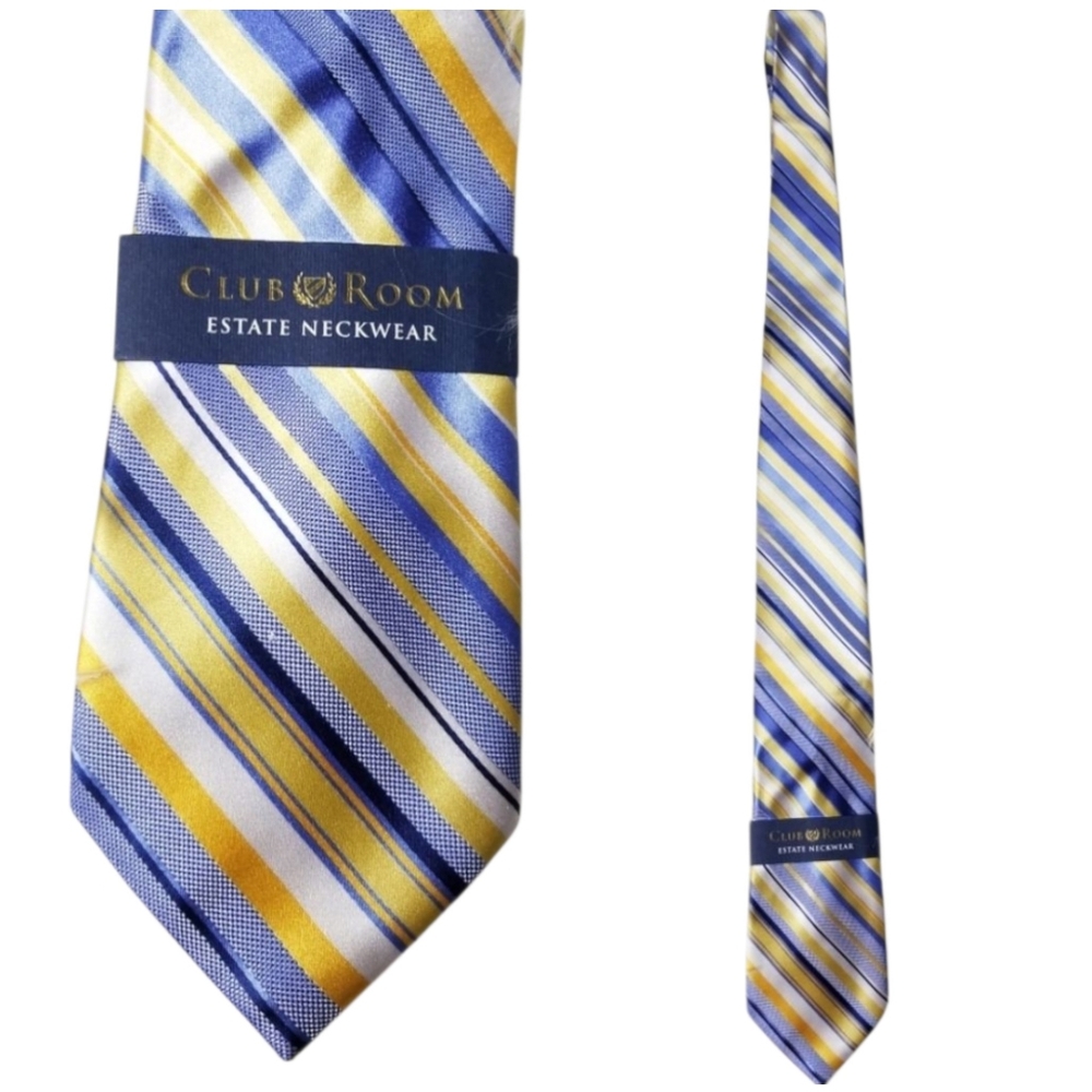 Club Room blue yellow white stripes tie